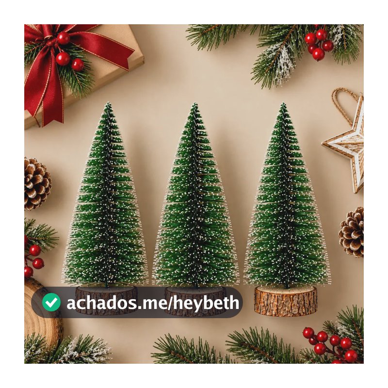 Kit 3 Mini Arvore Natal Nevada Pinheiro 25cm Enfeite Premium