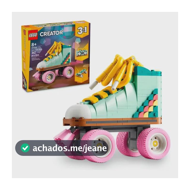 <p>LEGO® Creator 3 em 1 – Patins Retrô Brinquedo Antigo com Caixa de Som, Skate Infantil, Brinquedo de Montar, Kit de Skate, Rádio Antigo, Presentes Criativos para Crianças de 8 Anos 31148</p>