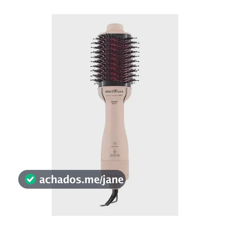 Escova Secadora Britânia Bivolt 1300w Soft Bec07r Original Rosa 127/220v