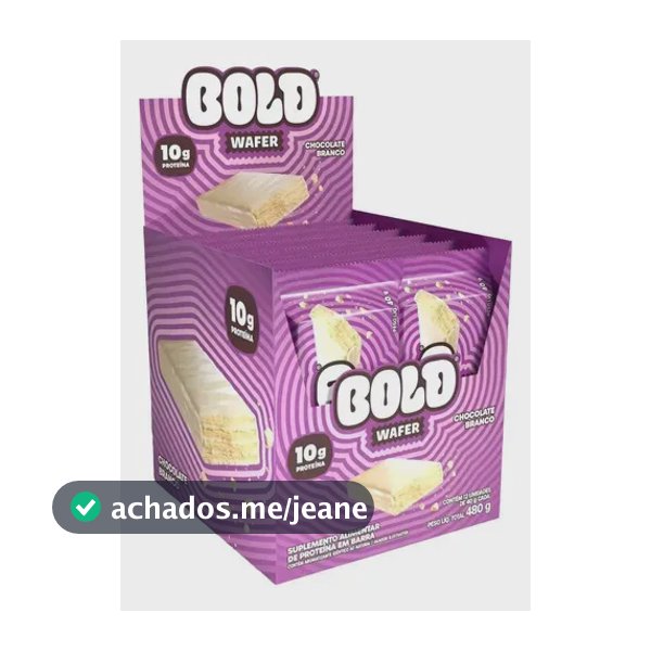 Proteína Bold Snacks BOLD Wafer em wafer plano sabor Chocolate branco x 40g de 12 un