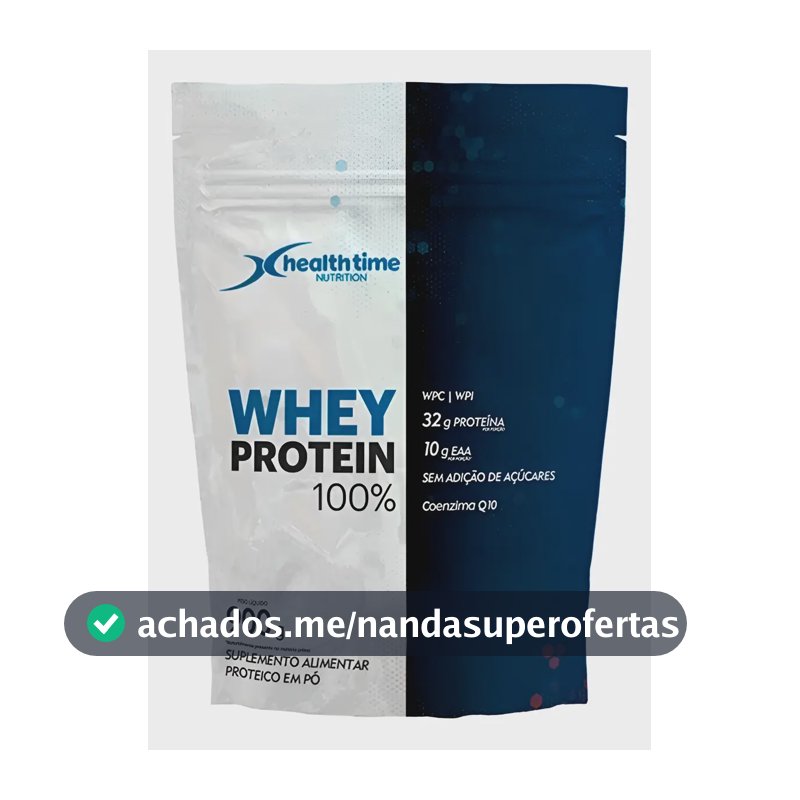 Proteína Health Time Premium Whey Protein 100% Isolado Concentrado Sem em pó sabor Chocolate branco x 900g