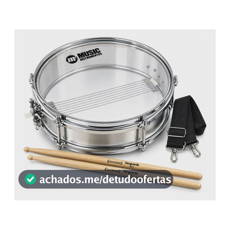 Kit Caixa Tarol 8x14 Music Alumínio 437bls Banda Marcial