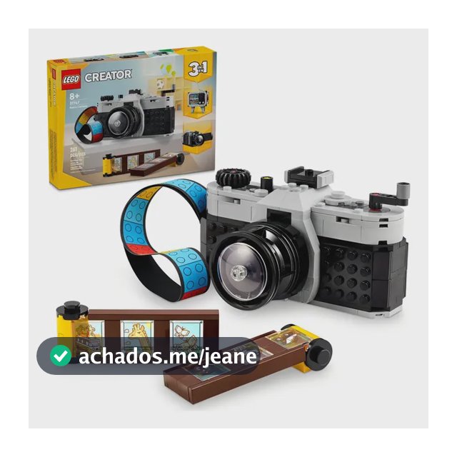 <p>LEGO® Creator 3 em 1 – Câmera Retrô Brinquedos Interativos de Fotografia, Brinquedos Vintage, TV Infantil, Presentes Criativos de Aniversário para Crianças a Partir de 8 Anos 31147</p>