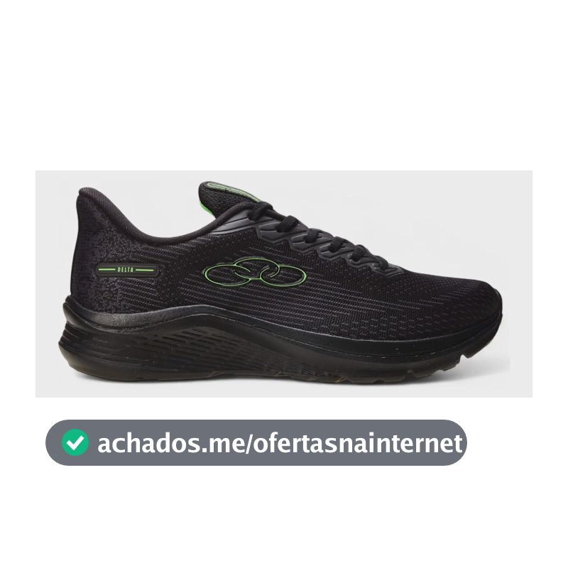 Tênis Esportivo Masculino Delta Olympikus Preto/green Liso 40 Br