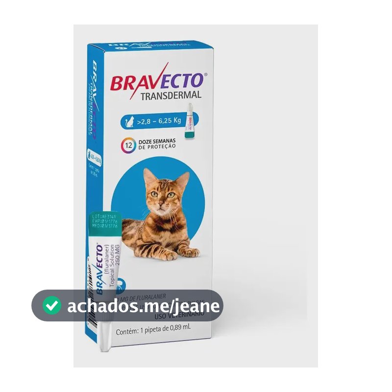 Antipulgas Bravecto® Gatos Transdermal 250mg Azul