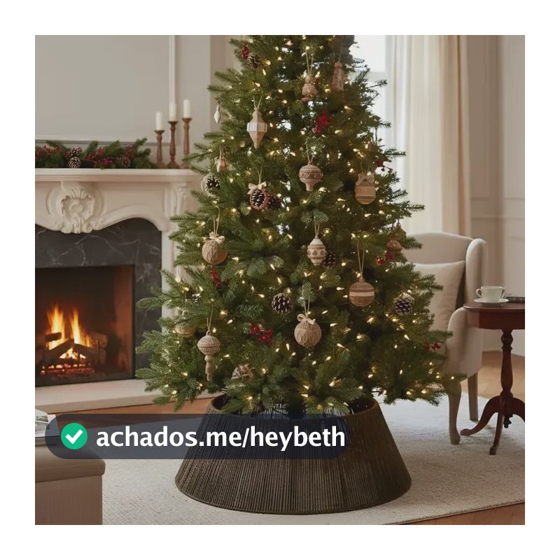 Saia Árvore Natal Base Rígida Sisal Artesanal P/ Pé 40 Cm Marrom