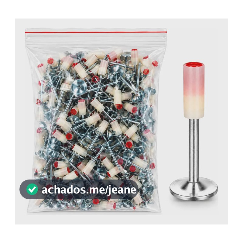 Pino de Fixação com Arruela de Aço Galvanizado para Concreto e Aço Estrutural – Kit com 100 Unidades