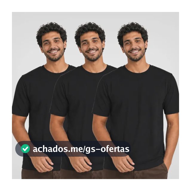 Kit 3 Camisetas Básica Masculina Unissex Lisa 100% Algodão