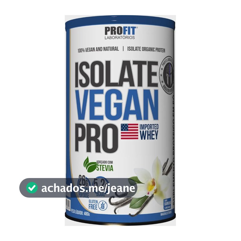 Isolate Vegan Pro Zero Lactose Pote 480g - Profit Original F Sabor Baunilha