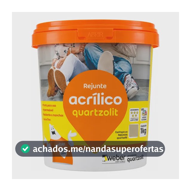 Rejunte Acrílico Quartzolit 1kg Impermeável Cores