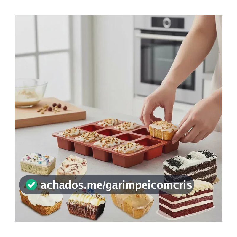 Forma Molde Silicone Sabonete Artesanal Saboaria Sabão Confeitaria Doces Biscuit Chocolate 12 Cavidades Retangulares LODTSTORE