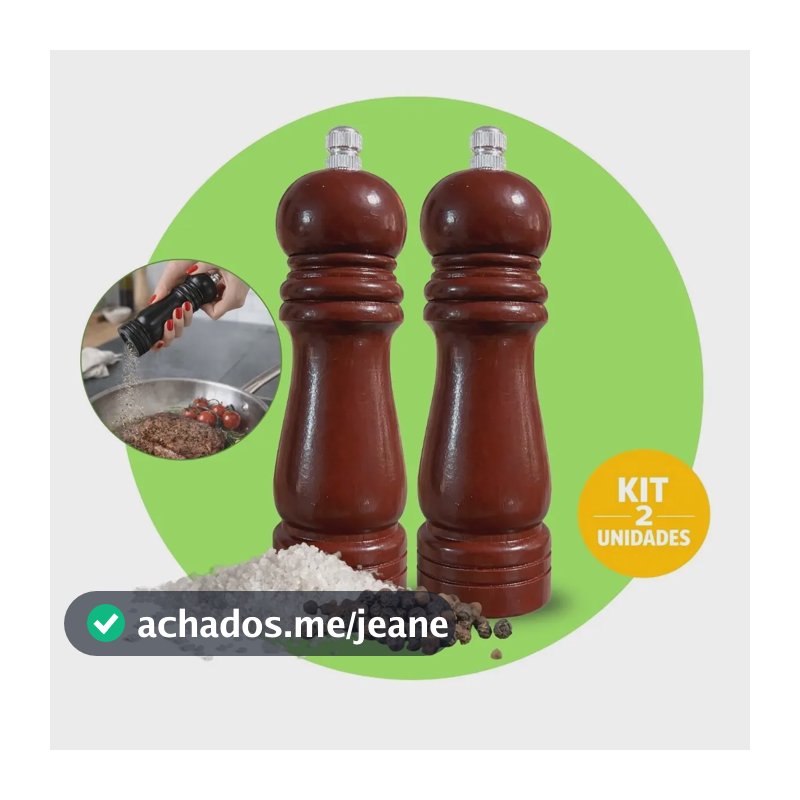 Kit 2 Moedores De Pimenta E Sal Grosso 17cm Madeira Ajuste Fino E Grosso Moagem Manual Precisa Mecanismo Cerâmica Aço Inox Cozinha Churrasco Marrom Boa Dica®