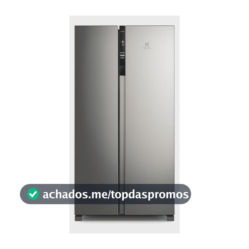 Geladeira Electrolux Frost Free Inverter IS4S de 435L Efficient com AutoSense Side by Side cor inox