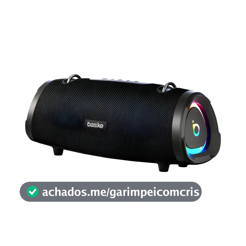Caixa de Som Portátil Basike Ba-RAD133 de 160W, com Bluetooth e Bass Boost