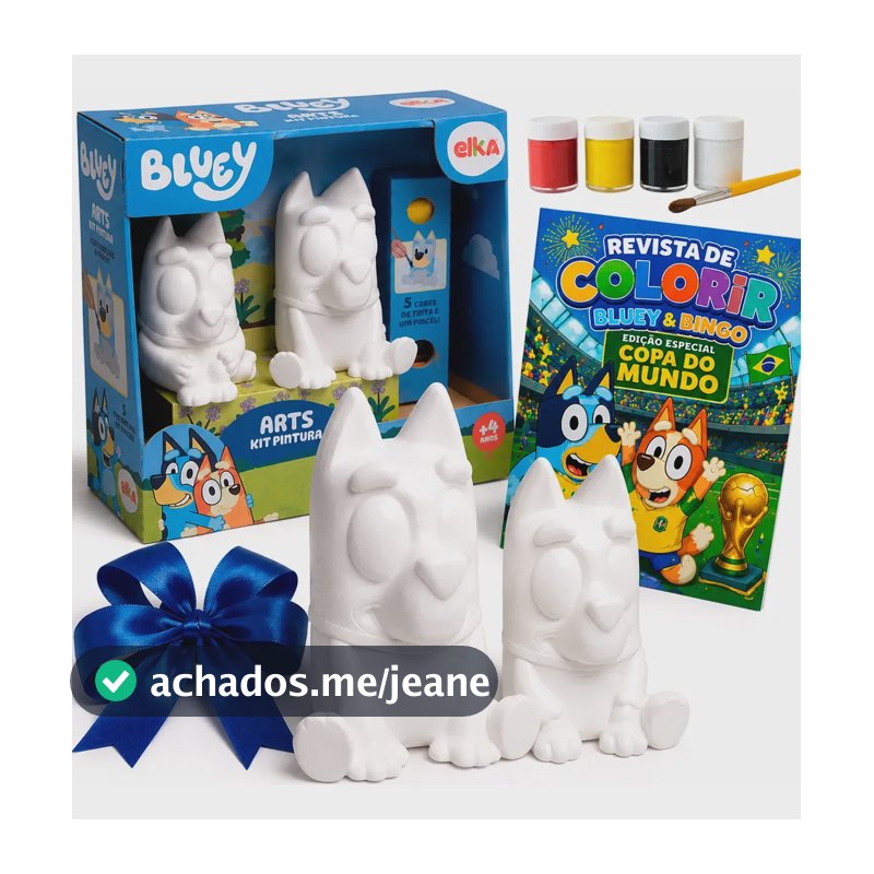 Brinquedo Arts Kit Pintura Bonecos Bingo E Bluey Elka