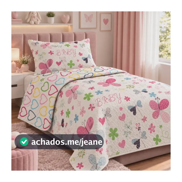 Kit Colcha Cobre Leito Infantil Solteiro 2 Pçs Dupla Face Rosa E Branco