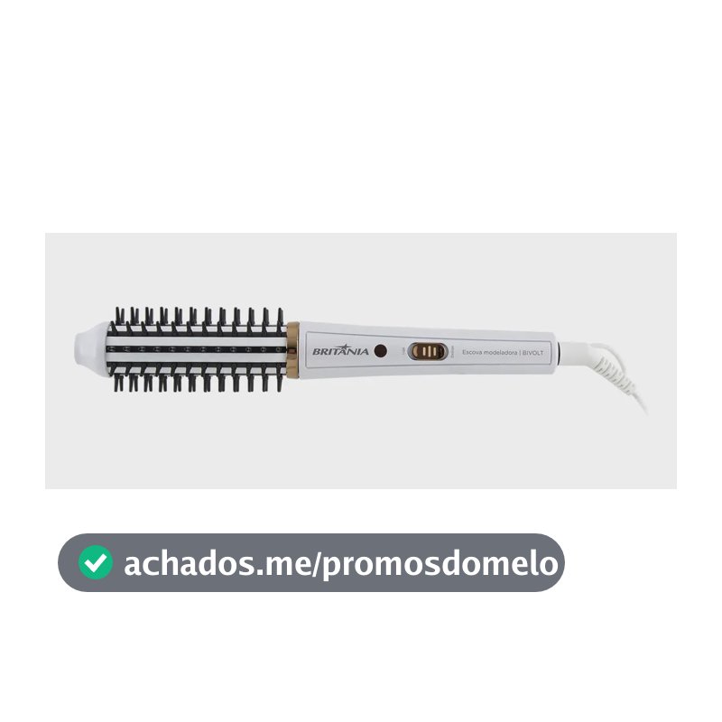 Escova Modeladora Britânia 2 em 1 Branca Antiaderente 60W BEC04 Bivolt