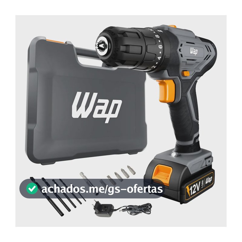 Parafusadeira e Furadeira de Impacto Wap Wf 12k4.2 com Indicador de Nível de Bateria e Maleta