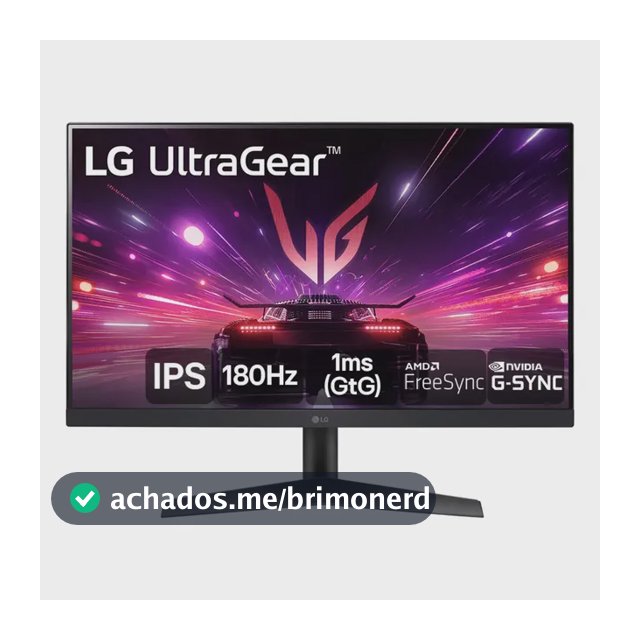 Monitor Gamer LG UltraGear 24”IPS Full HD 180Hz 1ms (GtG) NVIDIA G-SYNC AMD FreeSync HDR10 sRGB 99% HDMI DisplayPort, Preto- 24GS60F