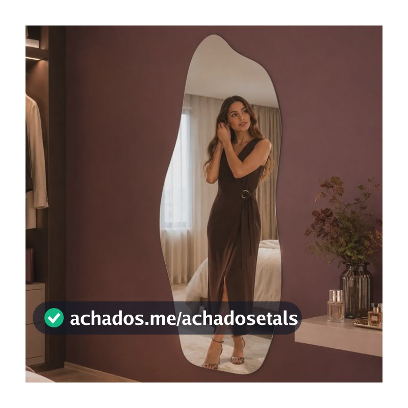 Espelho Grande Retangular Lapidado Pinterest 90x40cm Luxo Magnus - Suporte