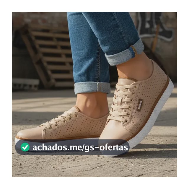 Tênis Moleca Feminino Casual Nude Perfurado Solado Branco