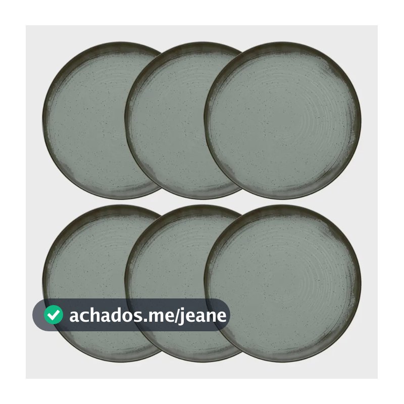 Jogo De 6 Pratos Rasos 26 Cm Oxford Flat Pacífico