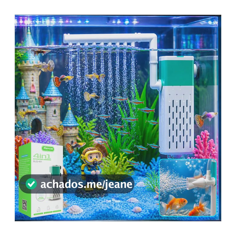 Filtro Interno Completo 4x1 Aquário Bivolt Bomba Circulação 127/220v