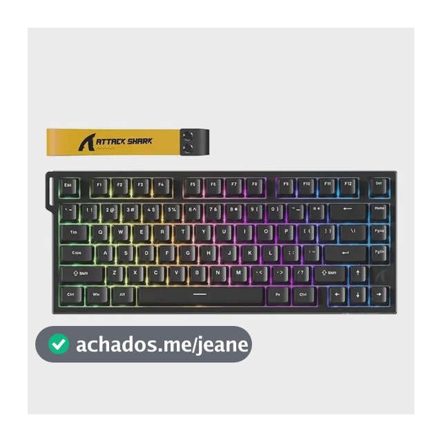 Teclado Mecânico Attack Shark R82he 8000hz Gamer Preto Inglês Us
