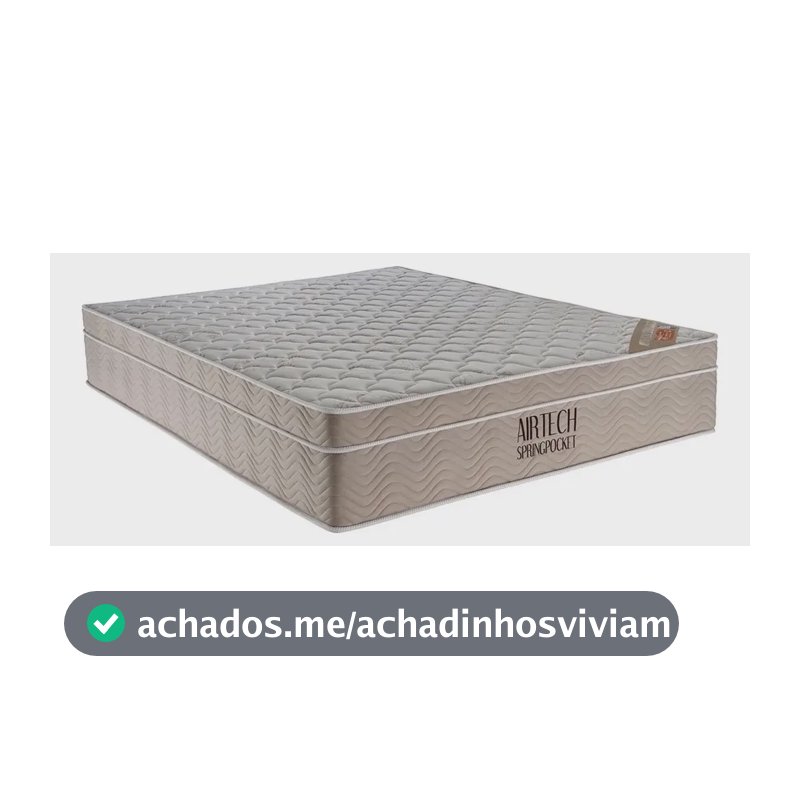 Colchão Casal Ortobom Airtech Spring Pocket 138x188x25cm, Bege Anti-ácaro