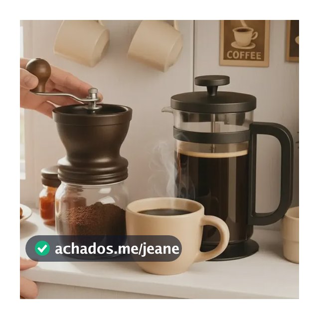 Kit Ritual Café Moedor Manual + Cafeteira Prensa Francesa Preto