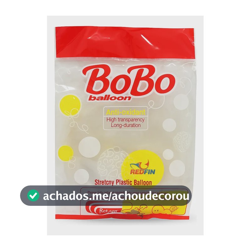 Kit de 50 Balões Bubble 24" Redfin para Festa Transparente