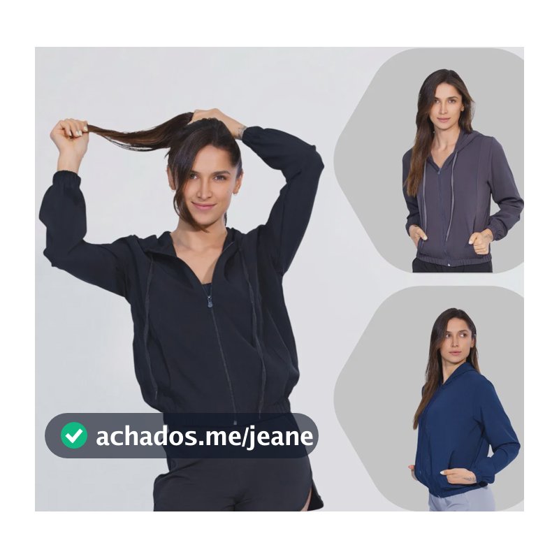 Kit 3 Jaquetas Corta Vento Feminina Leve Com Capuz Preto - Azul Marinho - Grafite Gg Liso