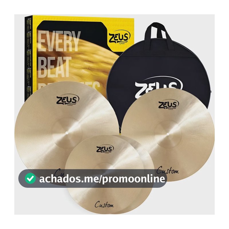 Kit Pratos Zeus Custom Set C 14,16,20 Hihat Crash Ride C/bag