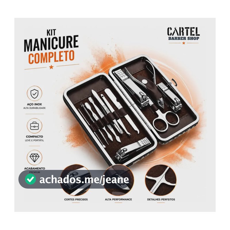 Kit Cortador De Unha Portátil Estojo Alicate Manicure 12 Pç - Desencravador De Unha Manicure Alicate Lixa Profissional Tesoura Empurrador De Cutículas Pinça Portátil Dobrável