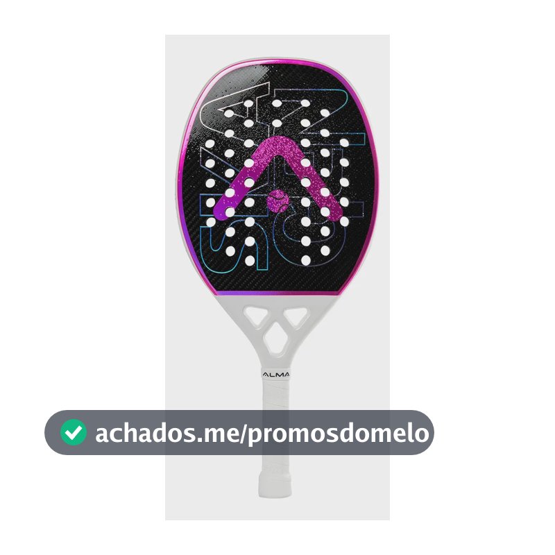Raquete Beach Tennis Skagen 3k Carbon Branca Rosa Alma Geniu