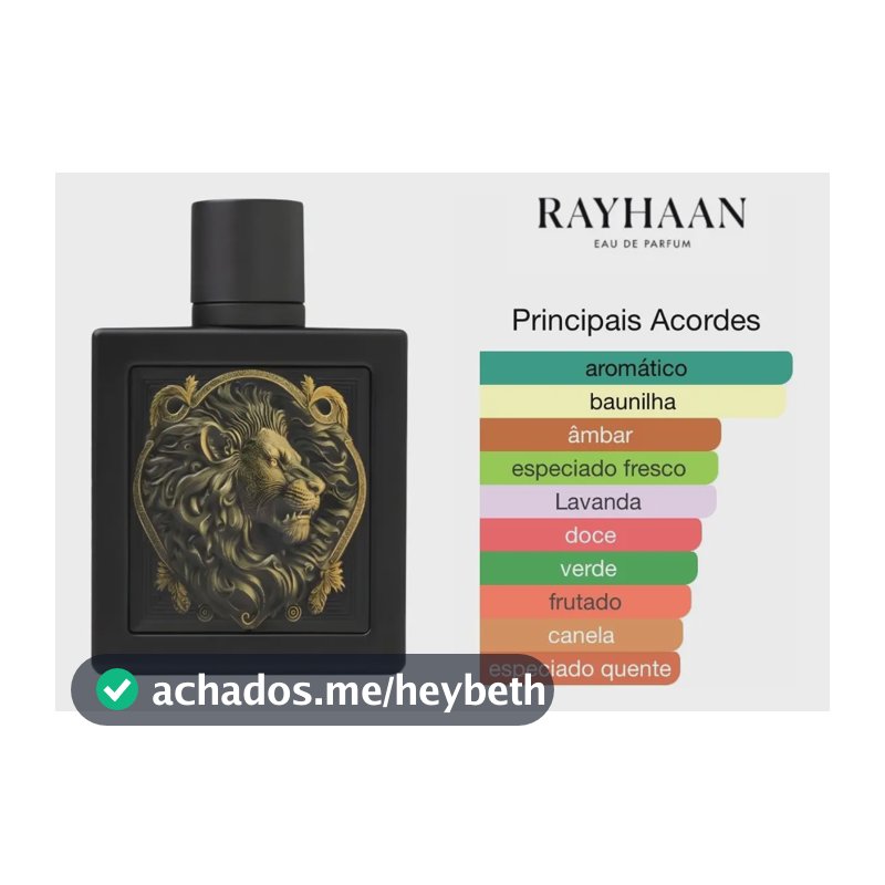 Rayhaan Lion Perfume Masculino Eau De Parfum 100ml Intenso