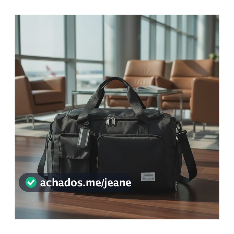 Bolsa De Mão Mala Para Viagem 10kg Feminina  Academia Tenis Preto Liso
