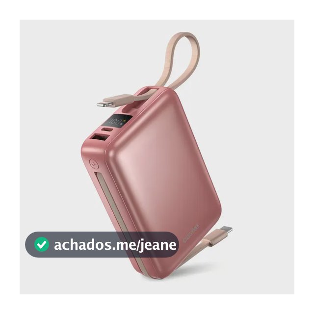 Carregador Portátil Power Bank Basike 20000mAh 22.5W Rápido Cabos Embutidos Tipo C iPhone Samsung
