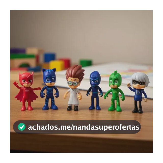 Kit Mini Bonecos Pj Masks 6 Personagens Menino Gato Garota