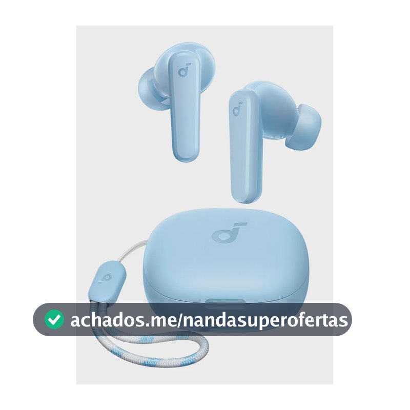 Fone De Ouvido Soundcore by Anker P20i Graves Poderosos e Impactantes Bluetooth 5.3 30H de Reprodução Resistência à Água 2 Mics IA para Chamadas Claras Personalização de Som via App Cor Azul-claro
