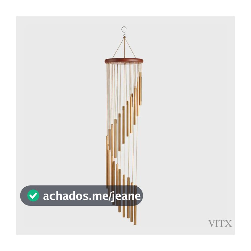 Sino Dos Ventos Mensageiro 18 Tubos Decoração Dourado Vitx