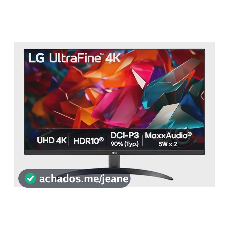 Monitor LG UHD 4K - Tela de 32", 4K, DCI-P3 90%, HDMI, Display Port, HDR10, AMD Free Sync. Dynamic Action Sync, Black Stabilizer, MaxxAudio, UltraHD, Preto- 32UR500K