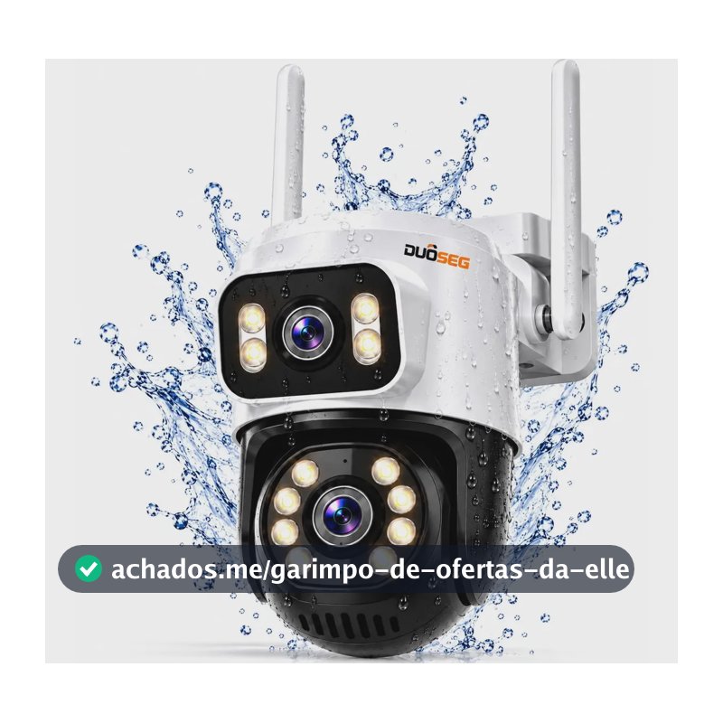 Câmera de Segurança Wi-Fi A28B 4K Dupla Lente Visão Noturna Colorida Full Hd Externa Prova D'água Ip66 Sensor Movimento iCSee DUOSEG