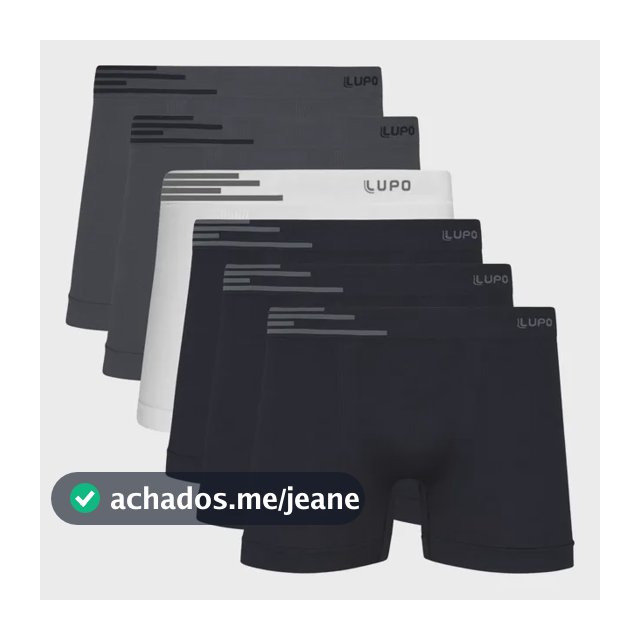 Kit 6 Cuecas Lupo Boxer Poliamida Sem Costura Box Masculina