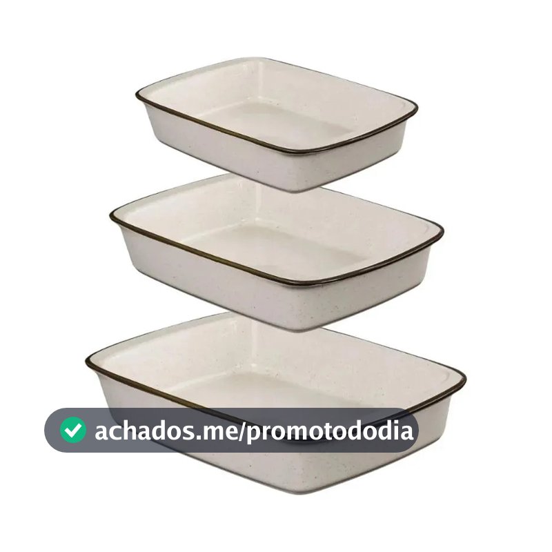 Jogo De 3 Travessas Refratária Tango Oxford Maresia Multicor
