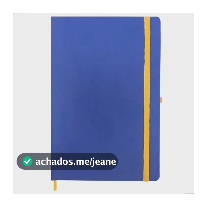 Caderneta Anotação A5 Executiva Tipo Moleskine Couro Sintético Cor Azul Brasil Com Pauta