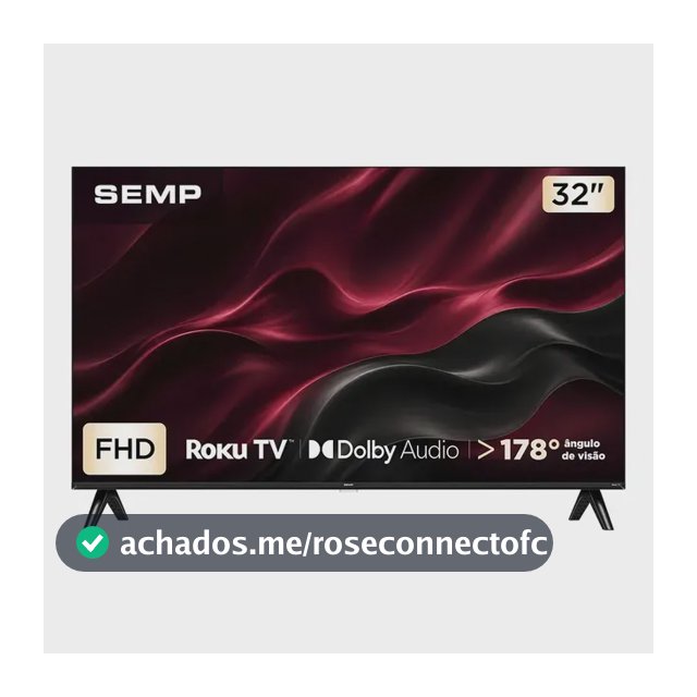 Smart Tv Semp 32 Polegadas Led Full Hd S42r Roku Tv Wi-Fi Dolby Audio Brilho Até 220 Nits 32s42r