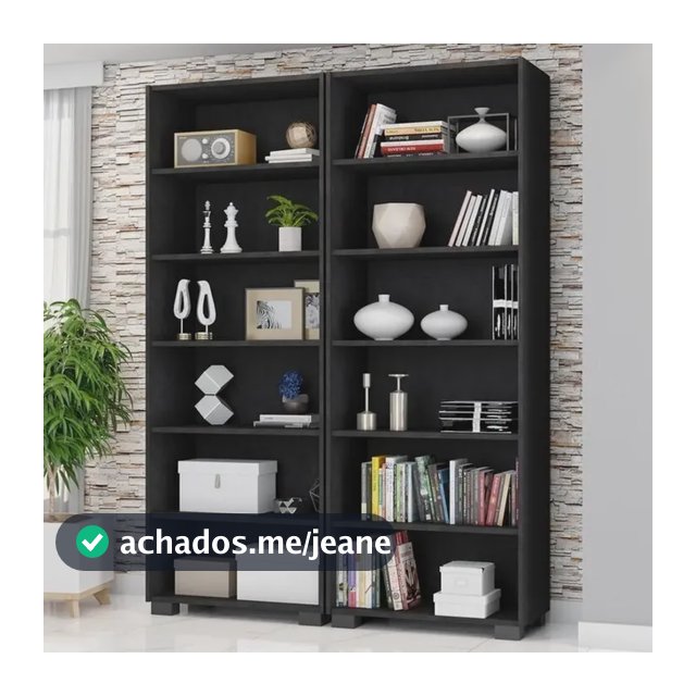 Kit 2 Estantes Para Livros 5 Prateleiras 188cmx121m Office