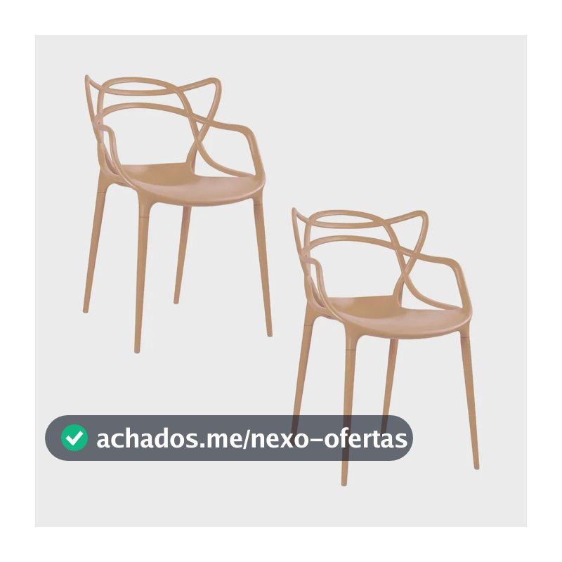 Jogo 2 Cadeiras de Jantar Masters Allegra com Pés Desmontáveis Bege - Laráz
