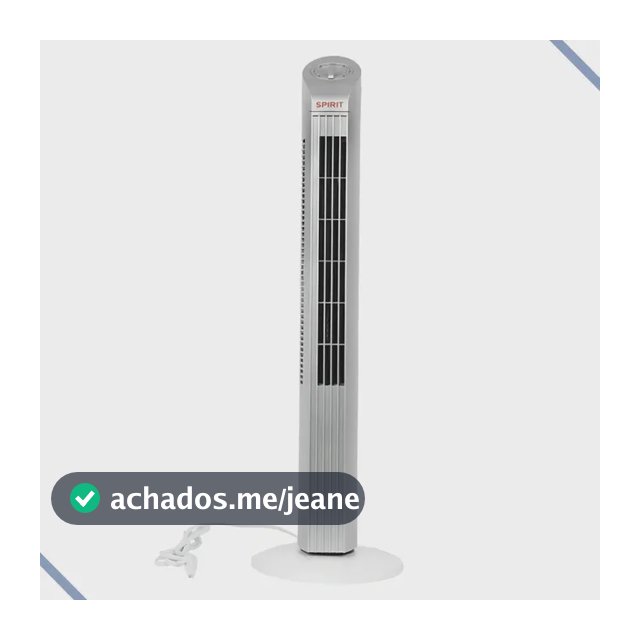 Ventilador de Torre Spirit Maxximos Elegant 35W Preto e Prata, Com 3 Velocidades